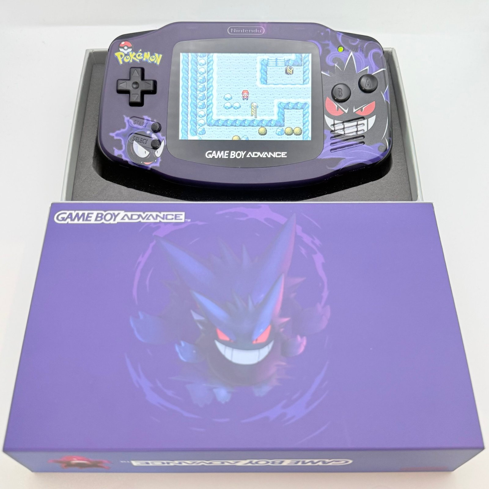 Game Boy Advance - IPS V4 - Gengar - Gastly (Batteria Fissa USB-c)