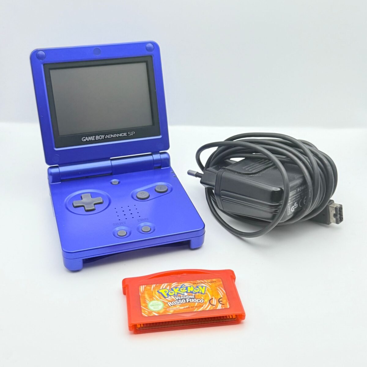 NINTENDO GAME BOY ADVANCE SP BLU + POKÉMON ROSSO FUOCO ORIGINALE ITA - OTTIMO STATO