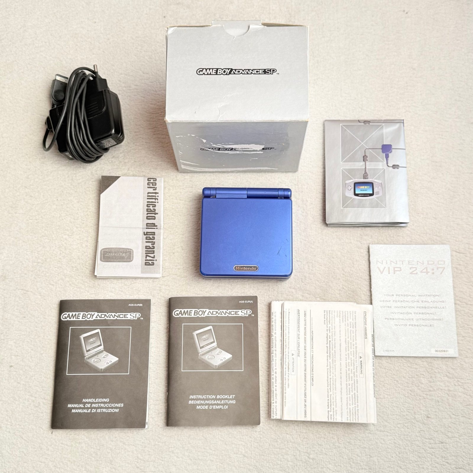 NINTENDO GAME BOY ADVANCE SP BLU - BOXATO - 100% ORIGINALE - OTTIMO