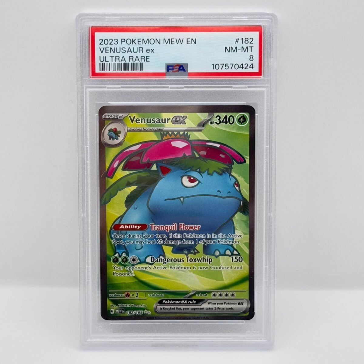CARTA POKÉMON VENUSAUR EX 182/165 - 2023 - MEW 151 - ENG - PSA 8
