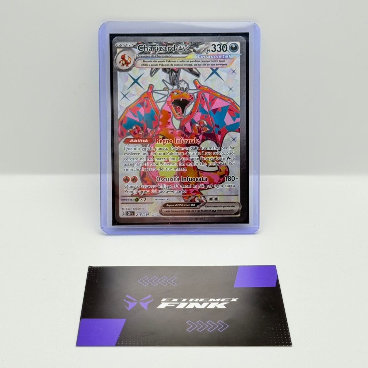 CARTA POKEMON CARD - CHARIZARD EX 215/197 - ITA - OSSIDIANA INFUOCATA -NEAR MINT