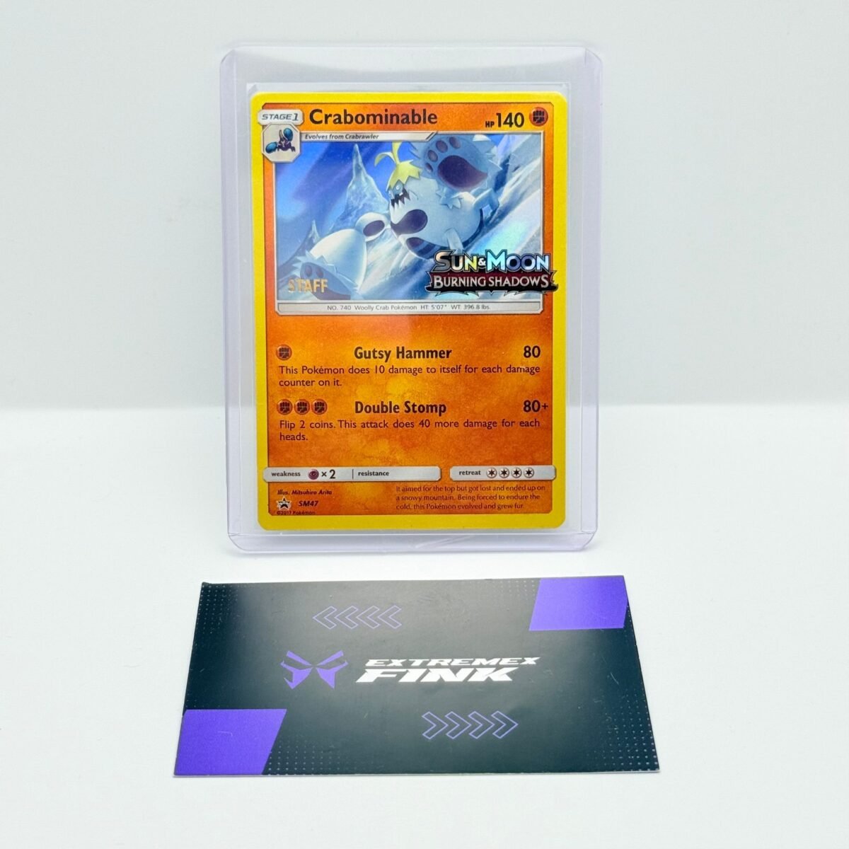 CARTA POKEMON CARD - CRABOMINABLE PROMO SM47 STAFF - SUN & MOON BURING SHADOWS