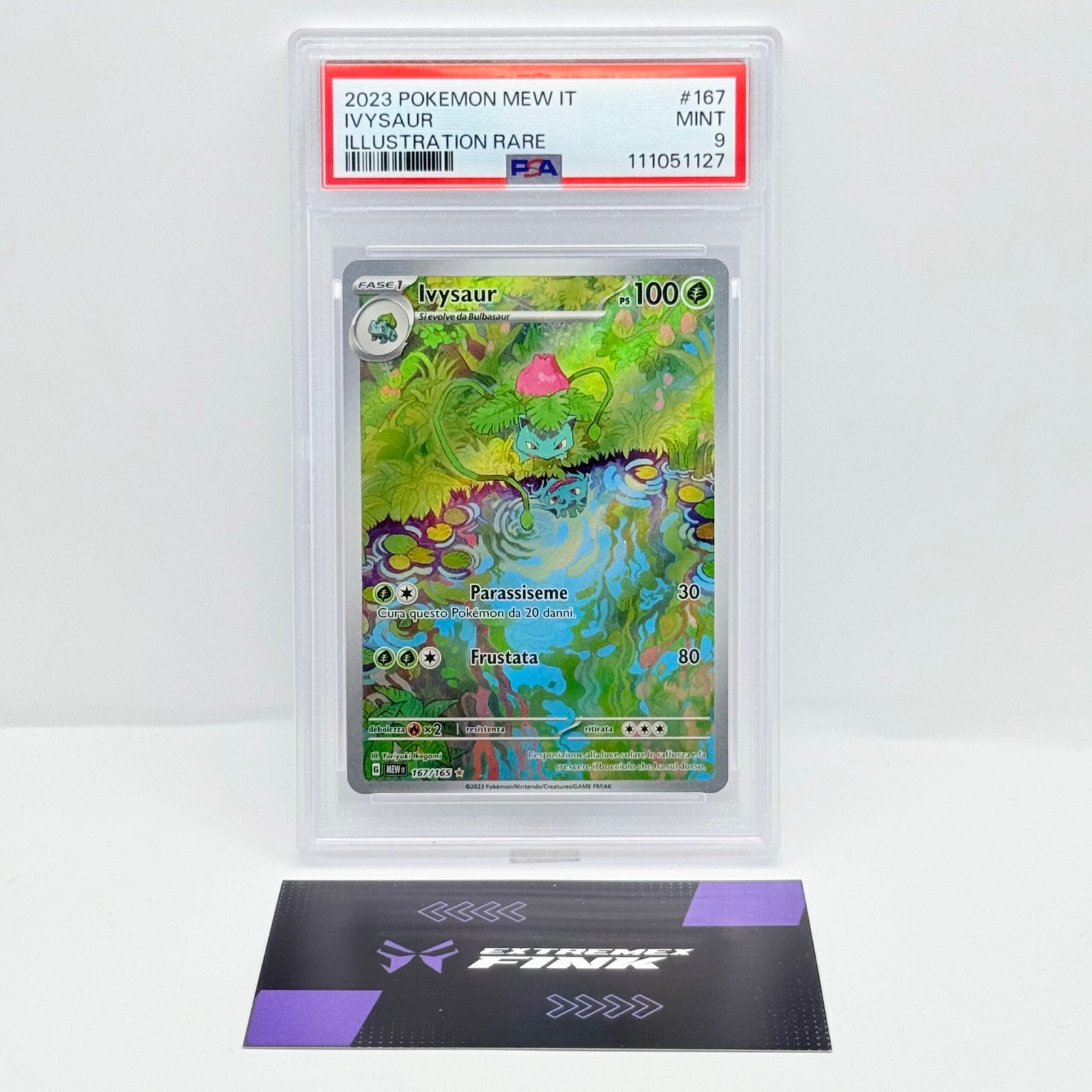 CARTA POKEMON CARD IVYSAUR 167/165 2023 - MEW 151 - ITA - PSA 9 -