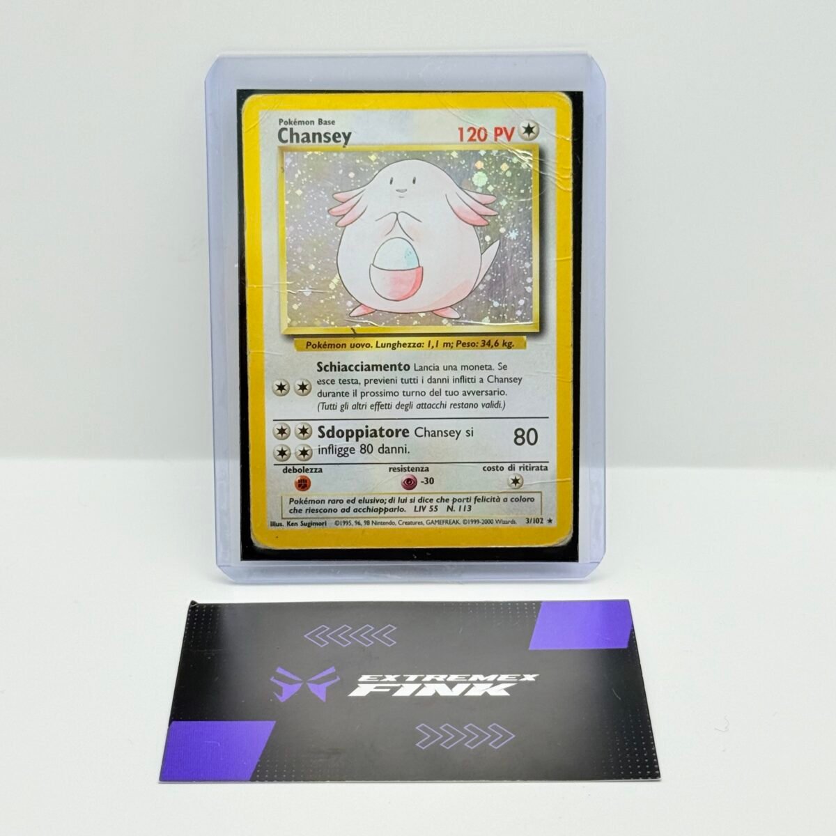 CARTA POKEMON CARD - CHANSEY HOLO 3/102 - ITA - BASE UNLIMITED - PLAYED POOR