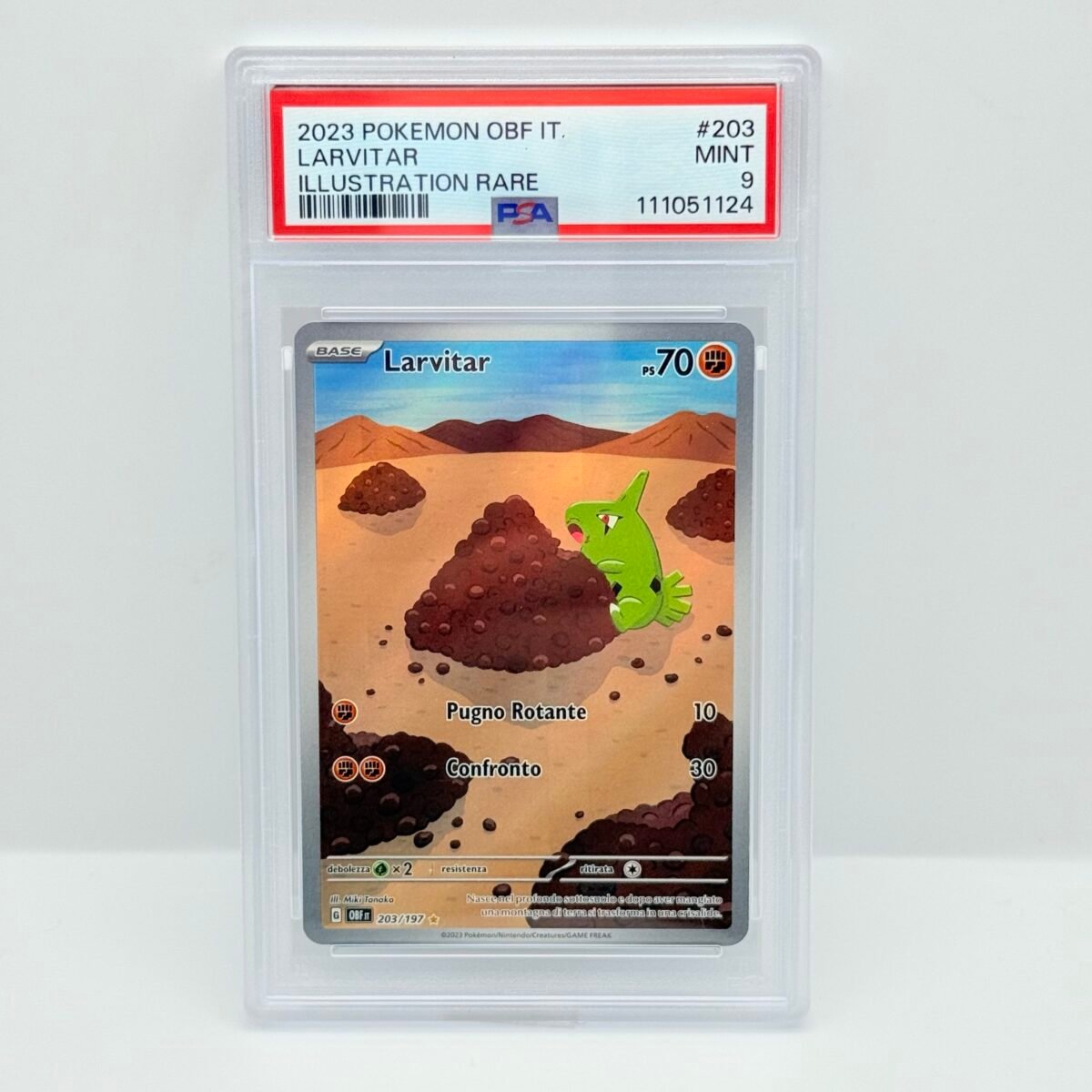 CARTA POKEMON LAVITAR 203/197 - OSSIDIANA INFUOCATA - ITA - PSA 9 -