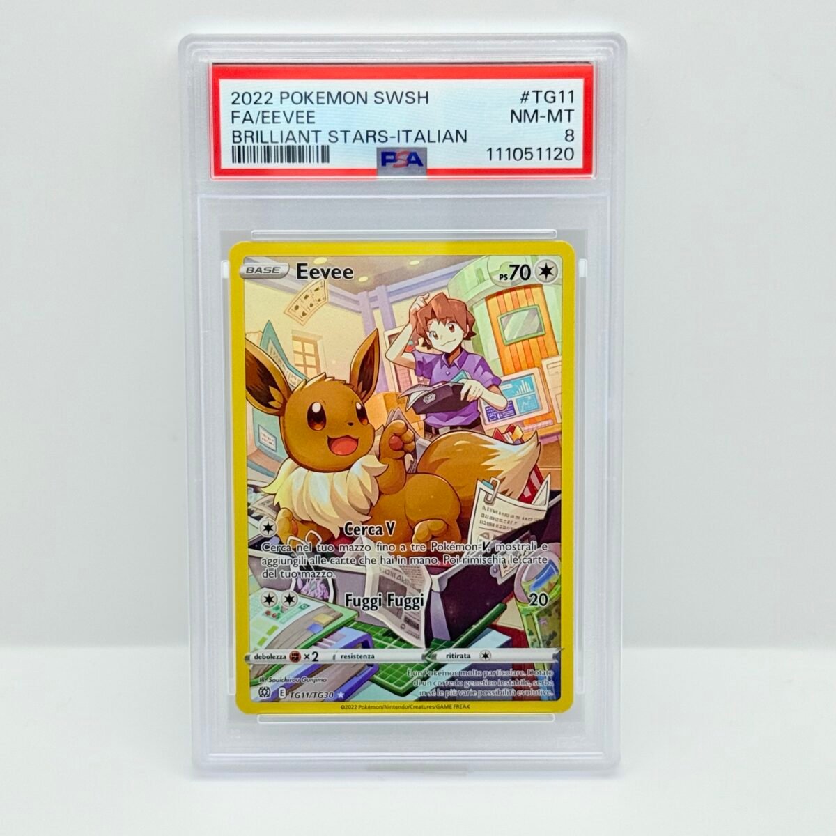 CARTA POKEMON CARD EEVEE TG11/TG30 - ASTRI LUCENTI - ITA - PSA 8 -
