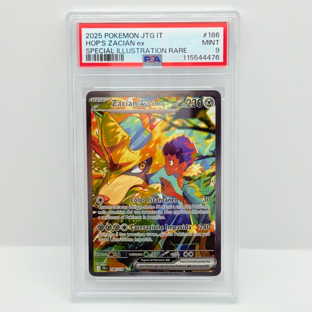 CARTA POKEMON CARD HOP‘S ZAICAN EX 186/159 - AVVENTURE INSIEME - ITA - PSA 9