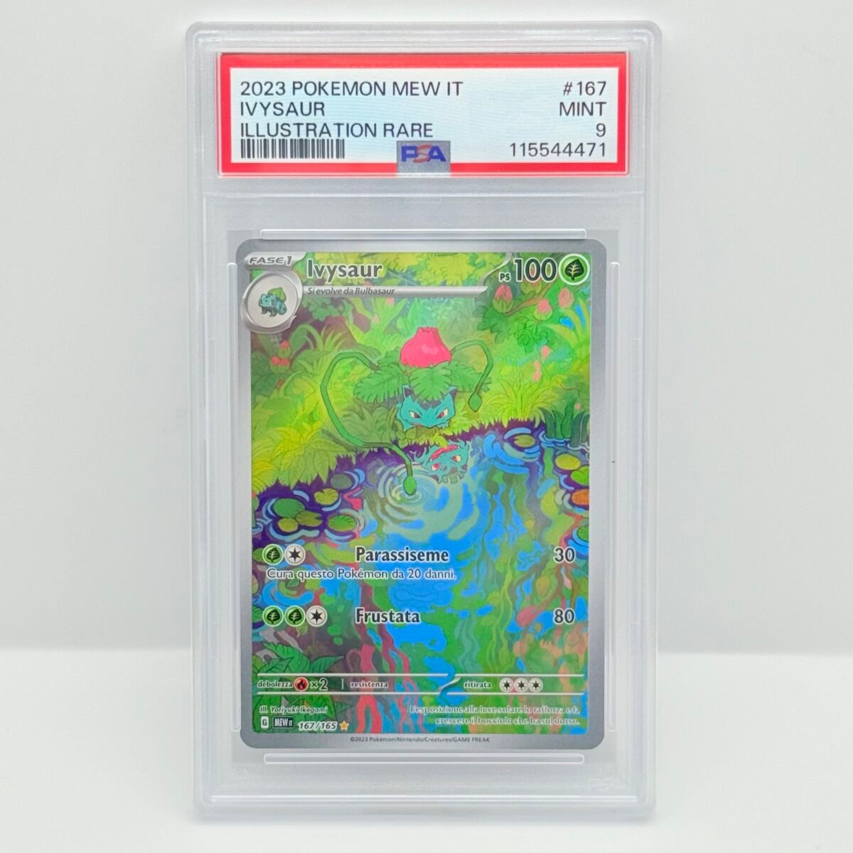 CARTA POKEMON CARD IVYSAUR 167/165 2023 - MEW 151 - ITA - PSA 9
