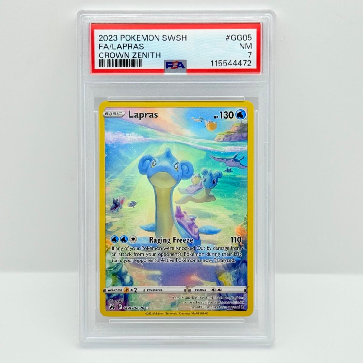 CARTA POKEMON CARD LAPRAS GG05/GG70 - CROWN ZENIT - ENG - PSA 7