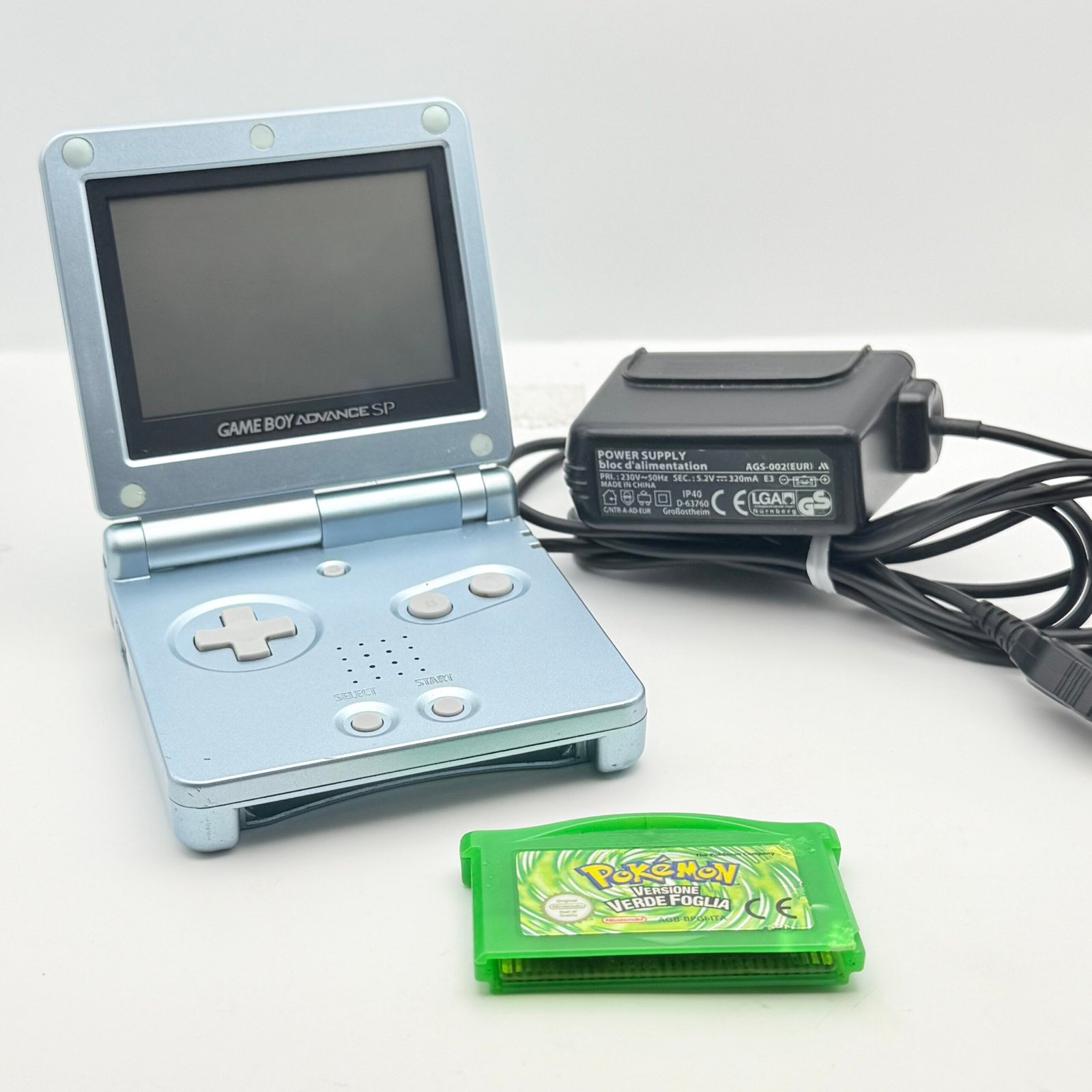 NINTENDO GAME BOY ADVANCE SP + POKÉMON VERDE FOGLIA ORIGINALE ITA - BUON STATO