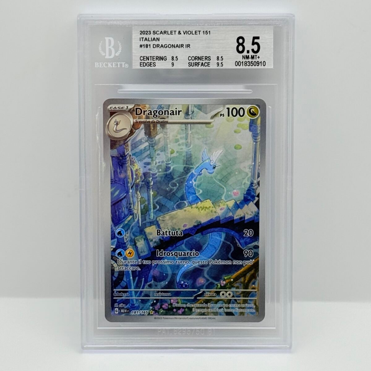 CARTA POKEMON DRAGONAIR 181/165 - MEW 151 - ITA - BGS 8,5