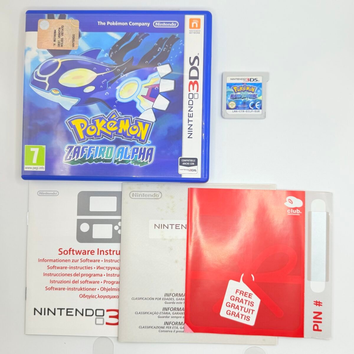 POKÉMON ZAFFIRO ALPHA - ITA - NINTENDO 3DS - COMPLETO - ORIGINALE - CODICE VIP DA GRATTARE