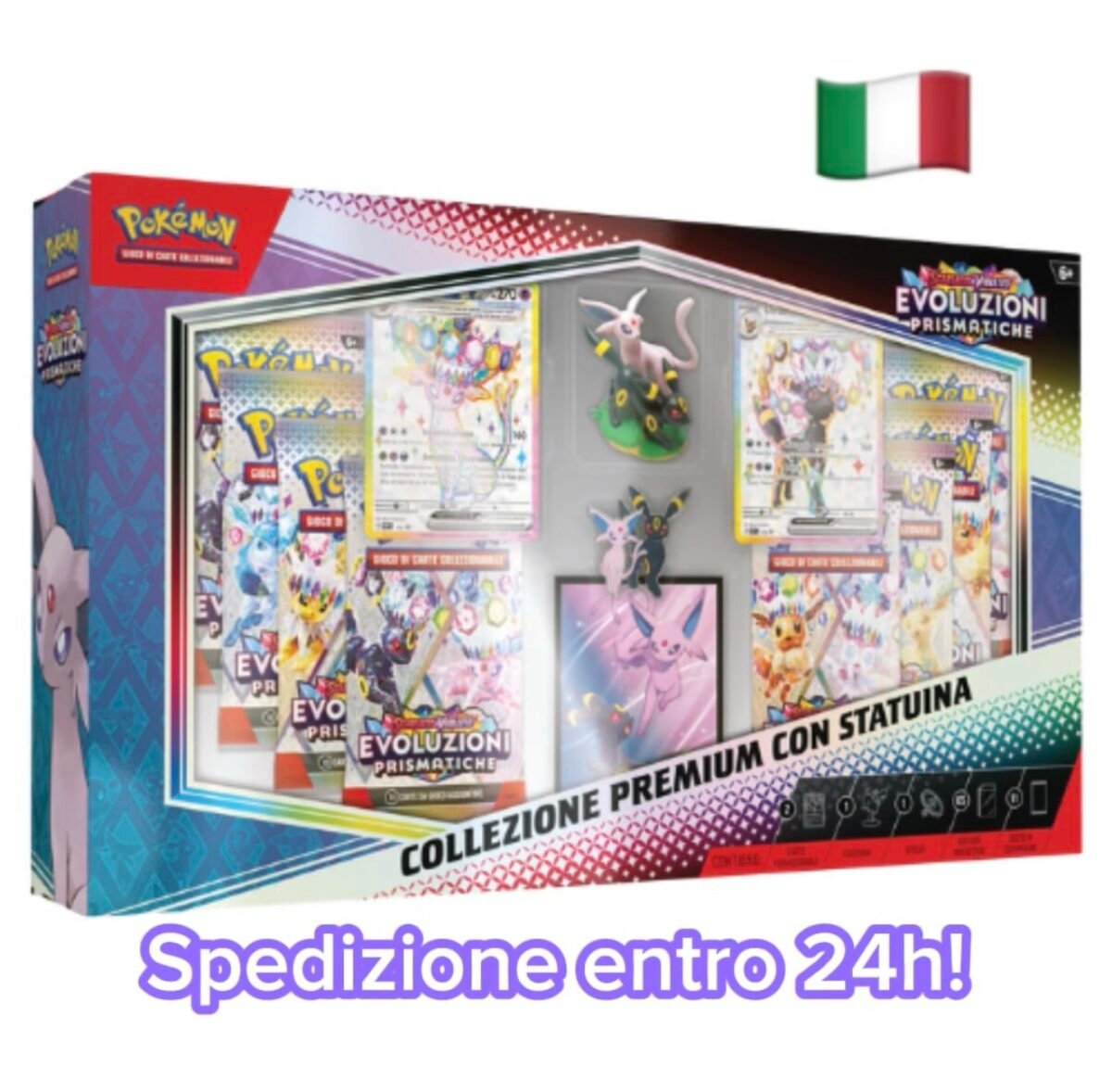 🇮🇹 POKEMON COLLEZIONE CON STATUINA - EVOLUZIONI PRISMATICHE - ITA - NUOVO