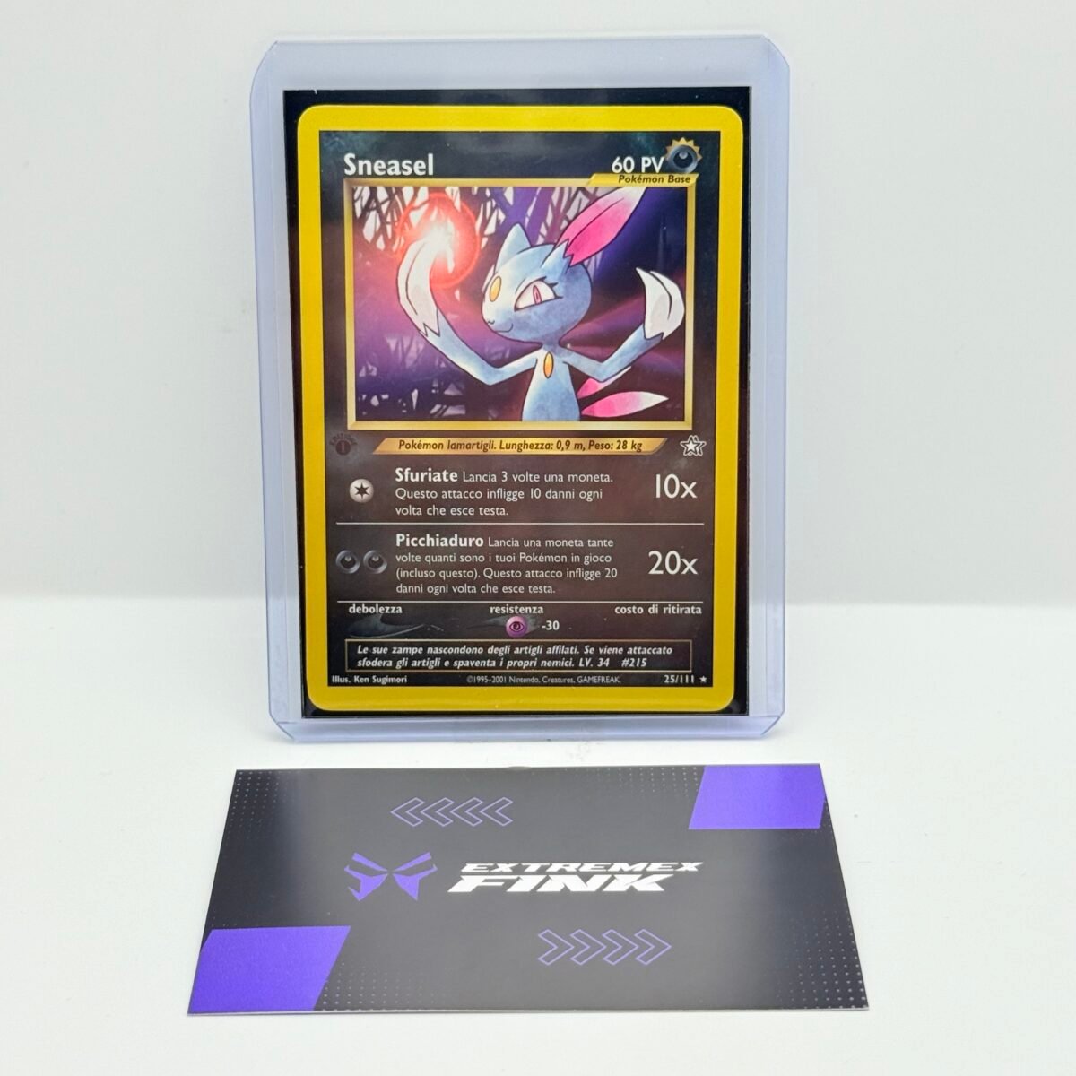 CARTA POKEMON CARD - SNEASEL 25/111- ITA - 2001 - 1 EDIZIONE - NEO GENESIS - NM
