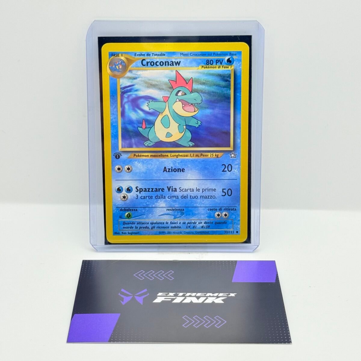 CARTA POKEMON CARD - CROCONAW 32/111- ITA - 2001 - 1 EDIZIONE - NEO GENESIS - NM