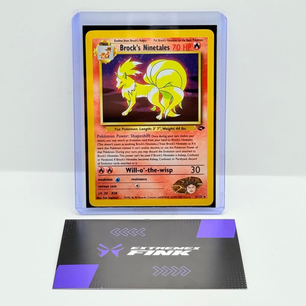 CARTA POKEMON BROCK‘S NINETALES HOLO 3/132 - ENG - GYM CHALLENGE - GOOD