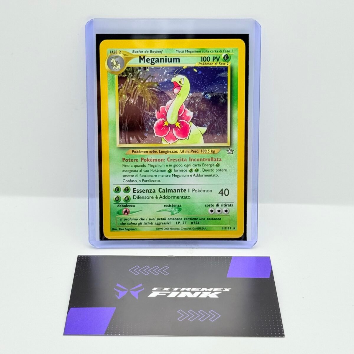 CARTA POKEMON MEGANIUM HOLO 11/111- ITA - 2001 - NEO GENESIS - NEAR MINT