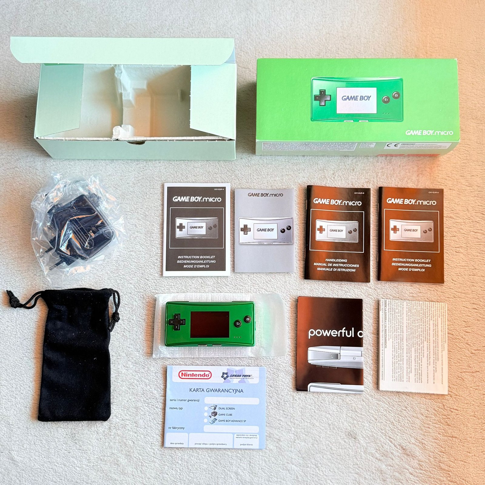 NINTENDO GAME BOY MICRO VERDE - BOXATO - 100% ORIGINALE - PAL EUR - STATO TOP