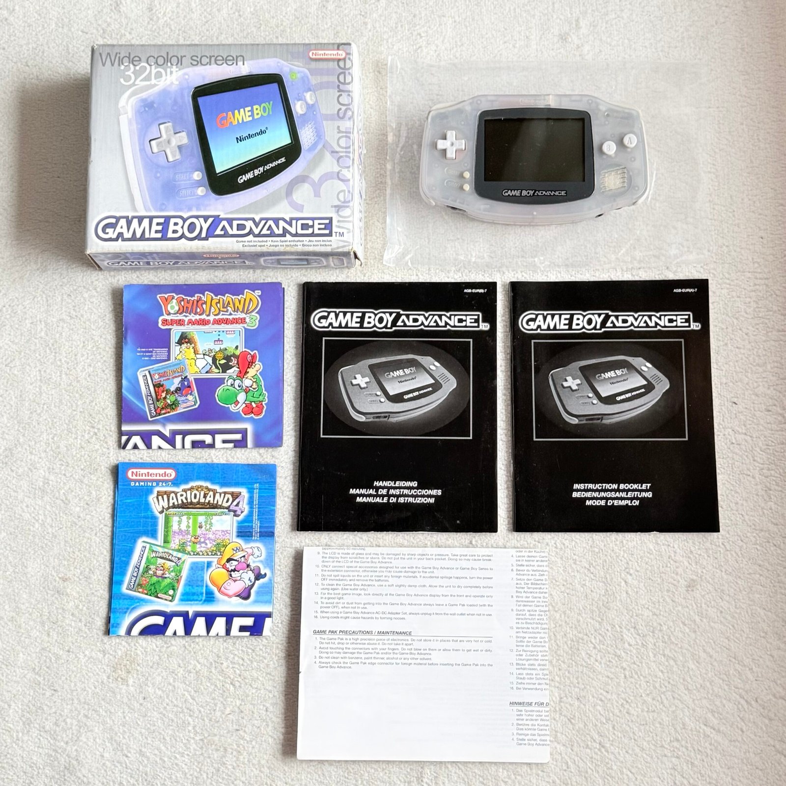 NINTENDO GAME BOY ADVANCE TRASPARENTE - BOXATO - 100% ORIGINALE - OTTIMO