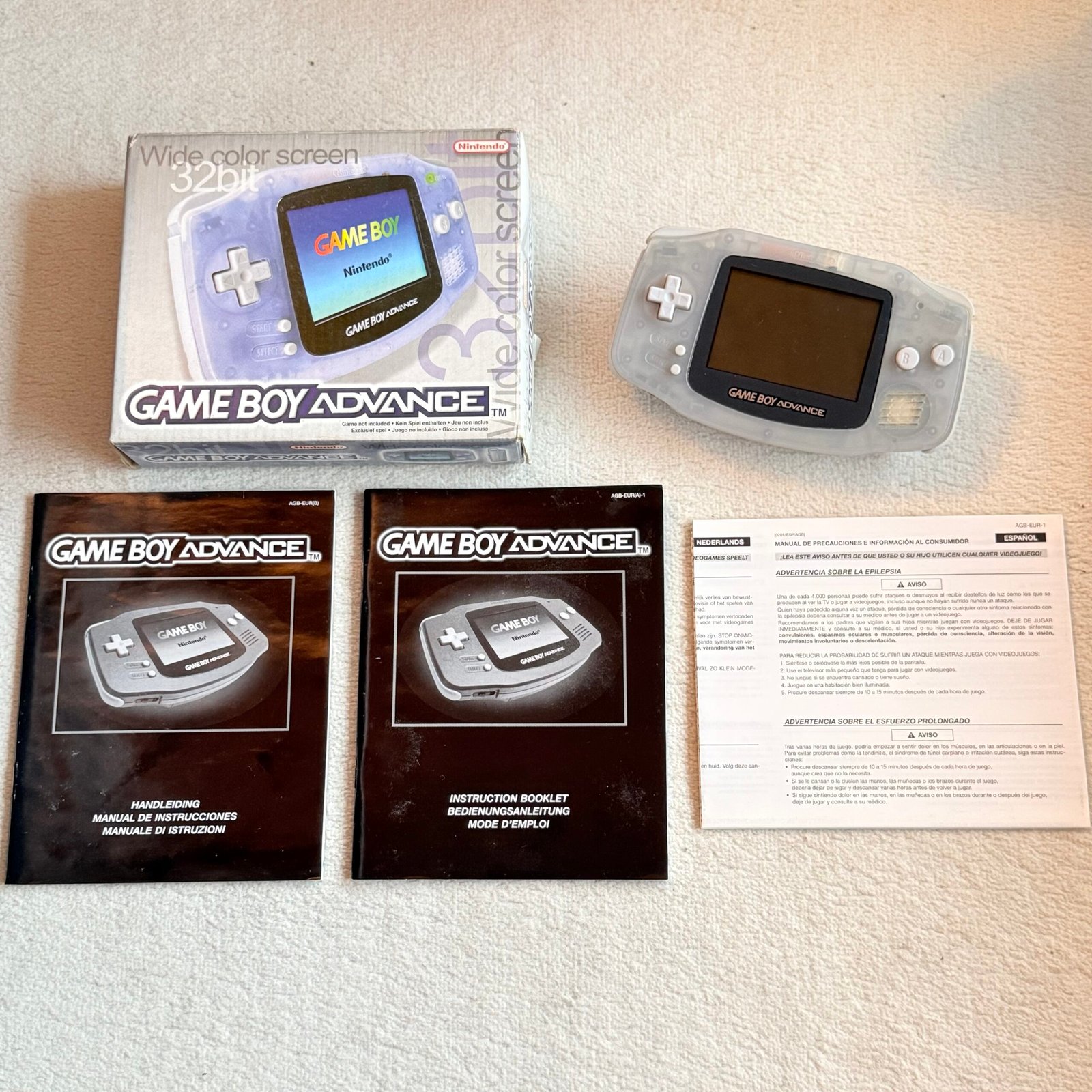 NINTENDO GAME BOY ADVANCE TRASPARENTE BOXATO - 100% ORIGINAL PAL EUR - OTTIMO STATO