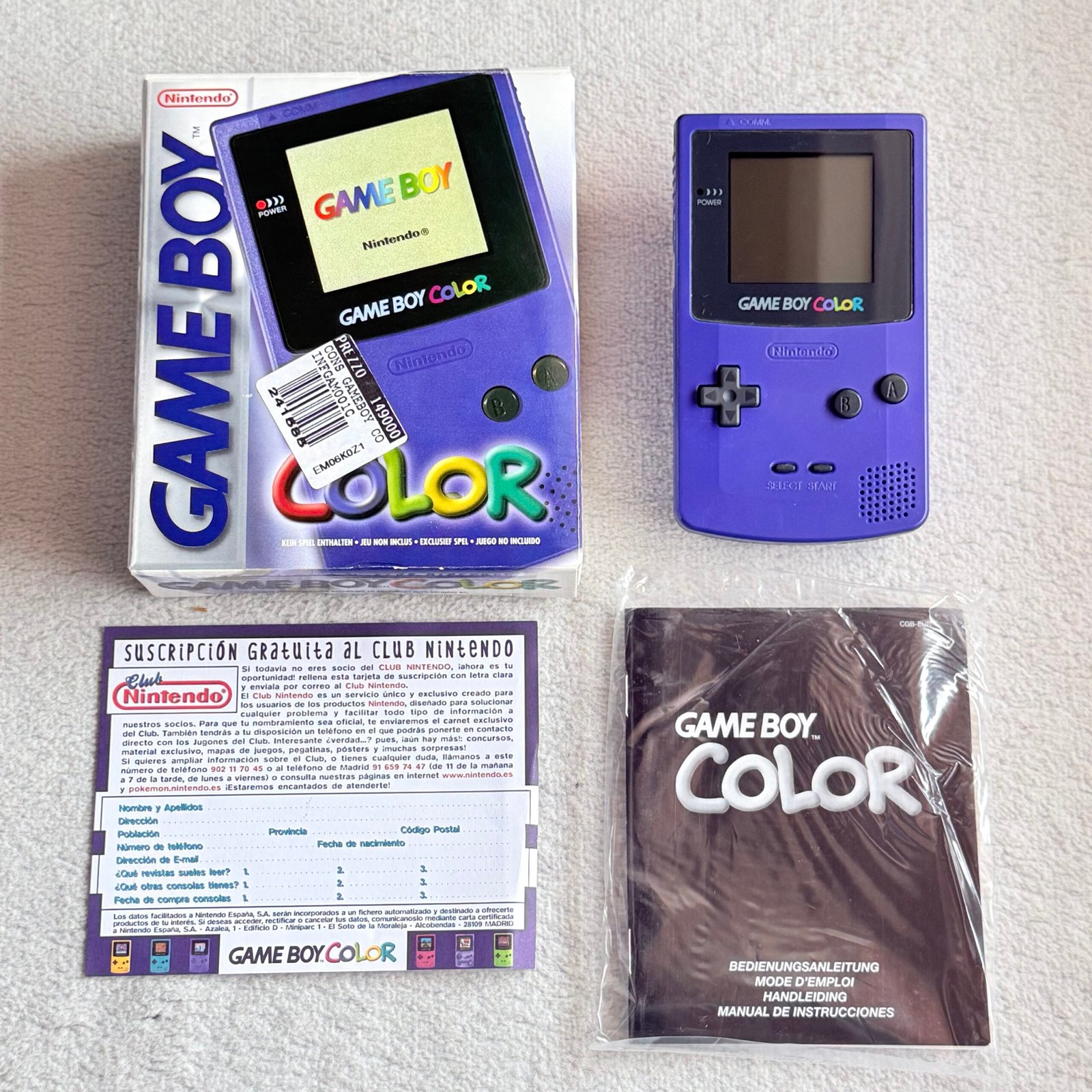 NINTENDO GAME BOY COLOR VIOLA - 100% ORIGINALE - BOXATO - PAL EUR - FANTASTICO