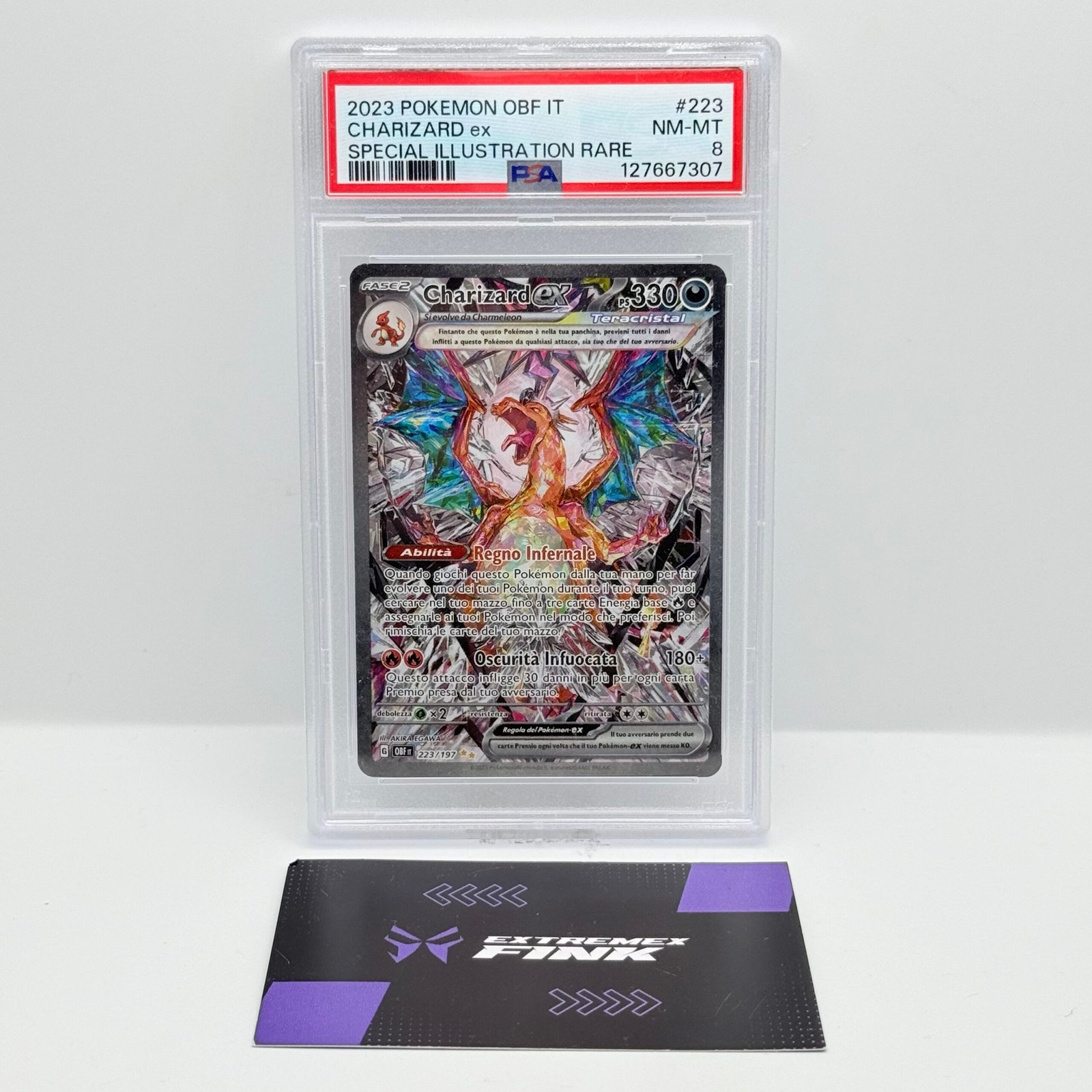CARTA POKEMON CHARIZARD 223/197 - OSSIDIANA INFUOCATA - ITA - PSA 8 -