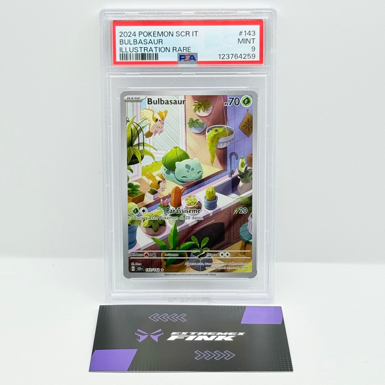 CARTA POKEMON BULBASAUR 143/142 - CORONA ASTRALE - ITA - PSA 9 MINT