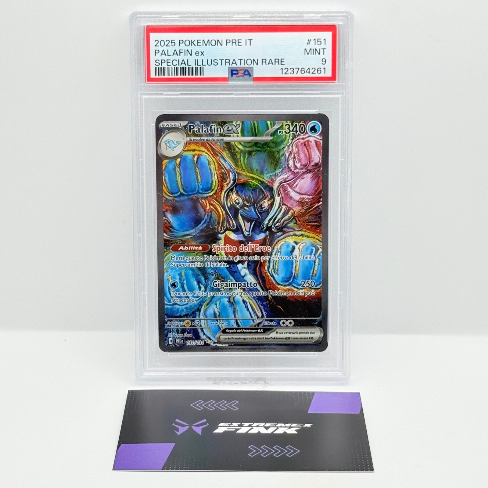 CARTA POKEMON PALAFIN EX 151/131 - EVOLUZIONE PRISMATICHE - ITA - PSA 9