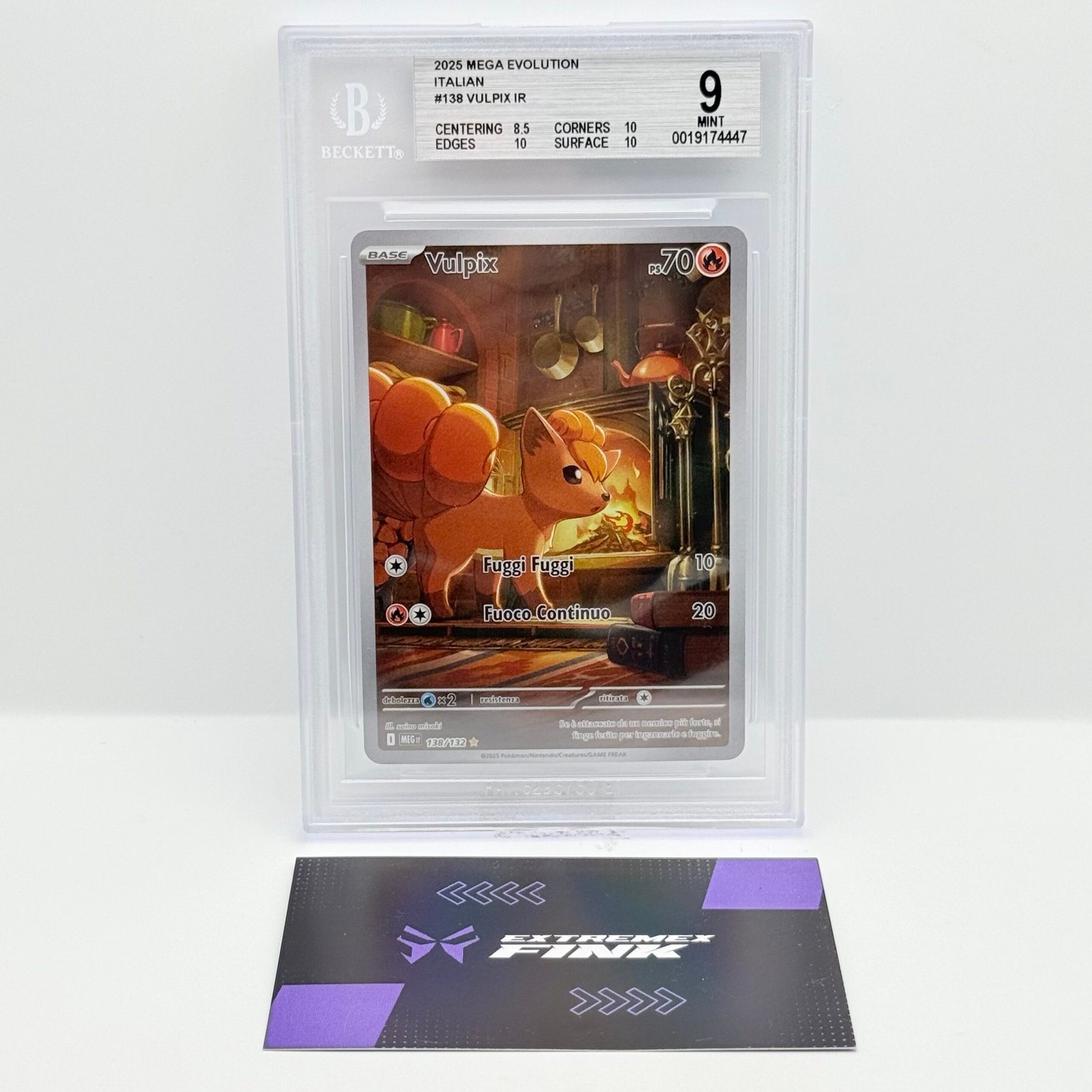 CARTA POKEMON VULPIX 138/132 - MEGAEVOLUZIONE - ITA - BECKETT / BGS 9