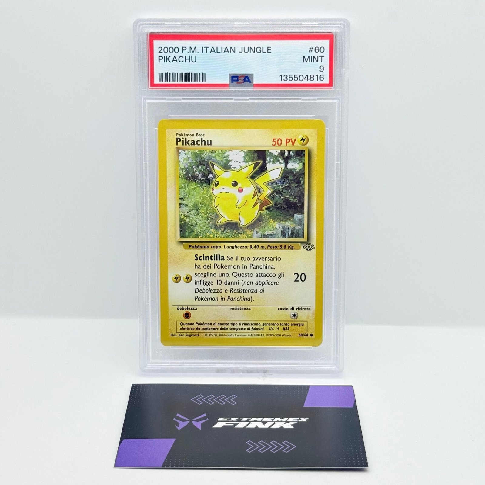 CARTA POKÉMON PIKACHU 60/64 (2000) - SET JUNGLE ITALIANO - ITA - PSA 9