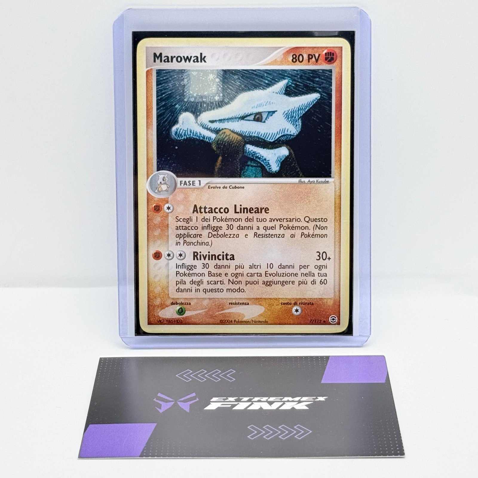CARTA POKÉMON MAROWAK HOLO 7/112 - EX ROSSO FUOCO VERDE FOGLIA - ITA - NEAR MINT