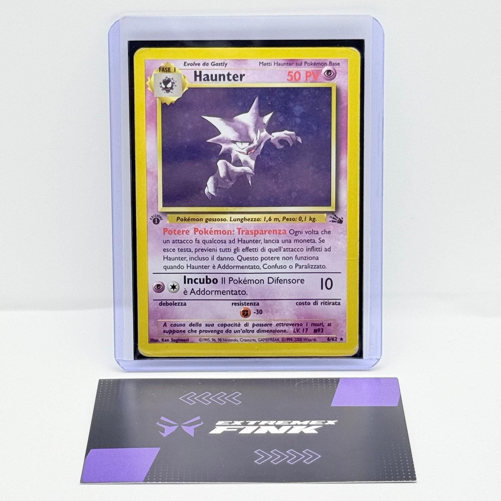 CARTA POKEMON CARD HAUNTER HOLO 6/62 - ITA - SET FOSSIL 1 EDIZIONE PLAYED / POOR