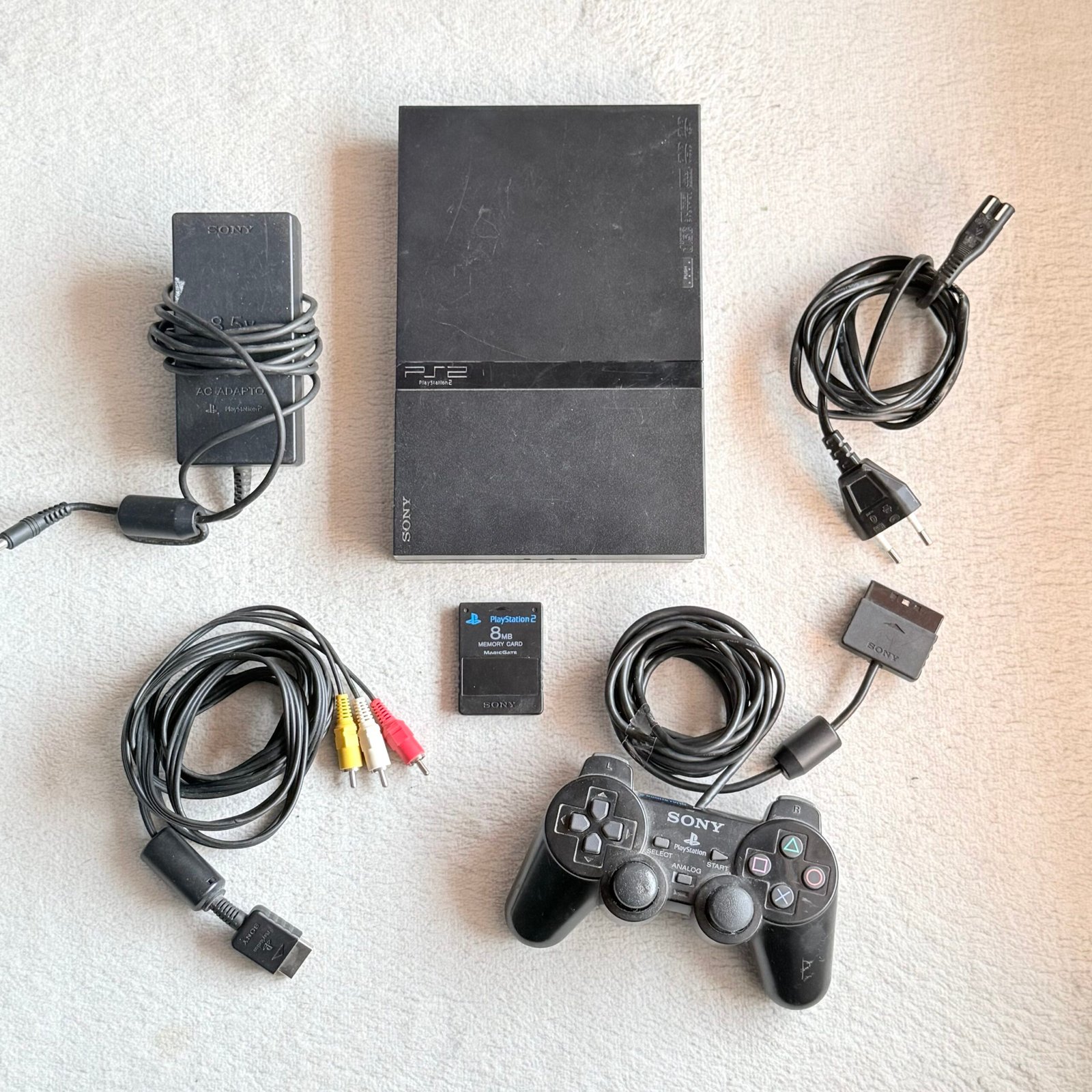 PLAY STATION 2 SLIM - PS2 - CONSOLE - PAL + 1 JOYPAD + 1 MEMORY CARD - ORIGINALE