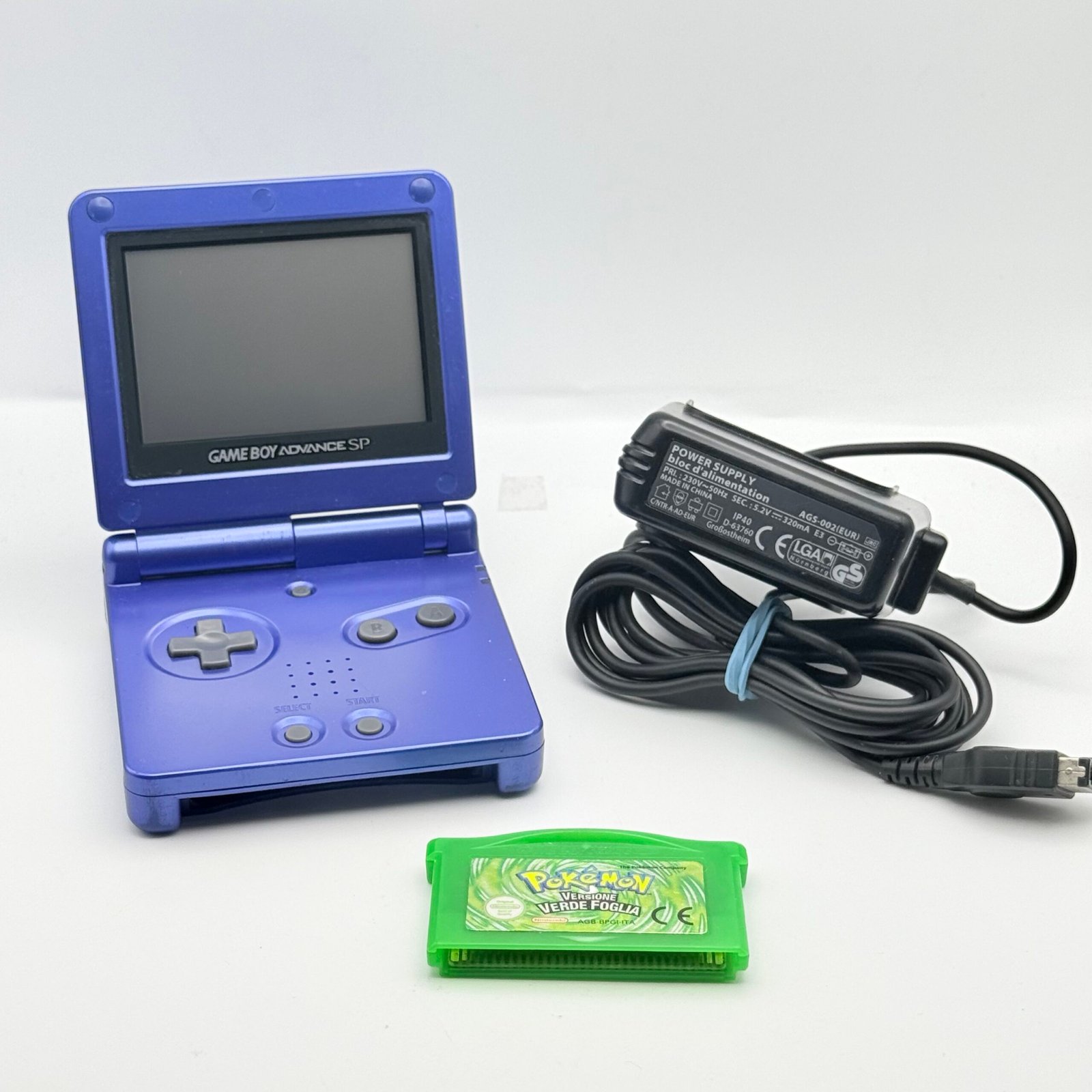 NINTENDO GAME BOY ADVANCE SP + POKÉMON VERDE FOGLIA ORIGINALE ITA - OTTIMO STATO