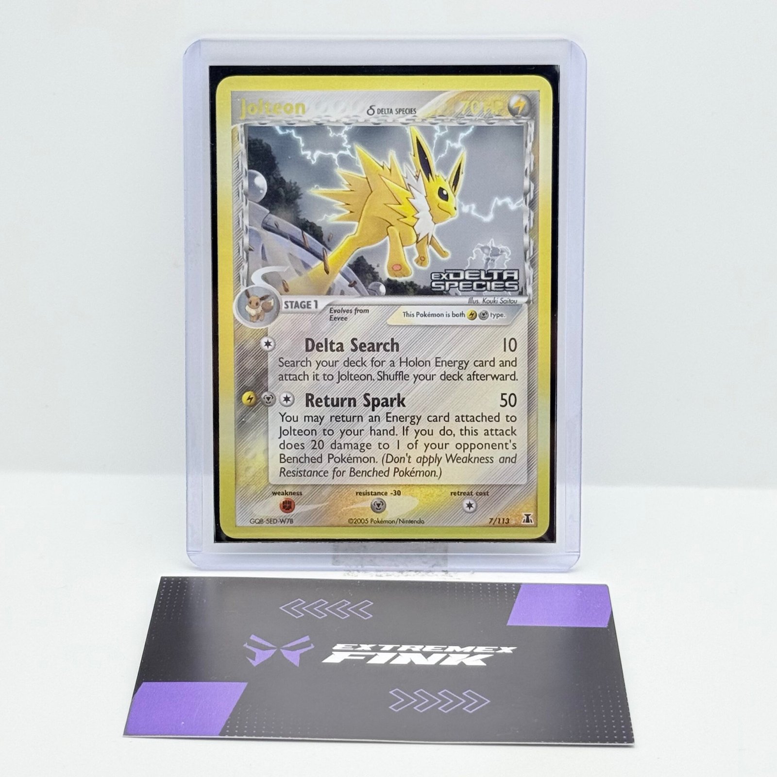 CARTA POKEMON JOLTEON 7/113 ! STAMPED ! - DELTA SPECIES - ENG - EXCELLENT - NM