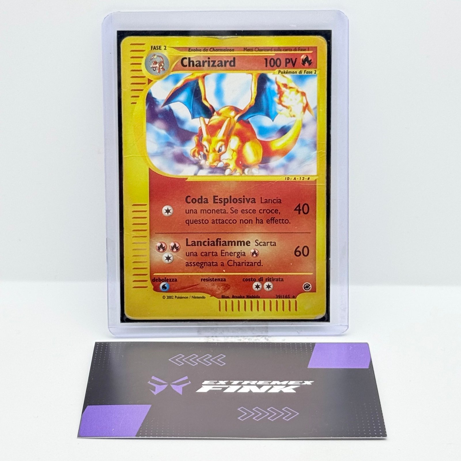 CARTA POKÉMON CHARIZARD REVERSE 39/165 - 2002 - EXPEDITION - ITA - PLAYED - POOR