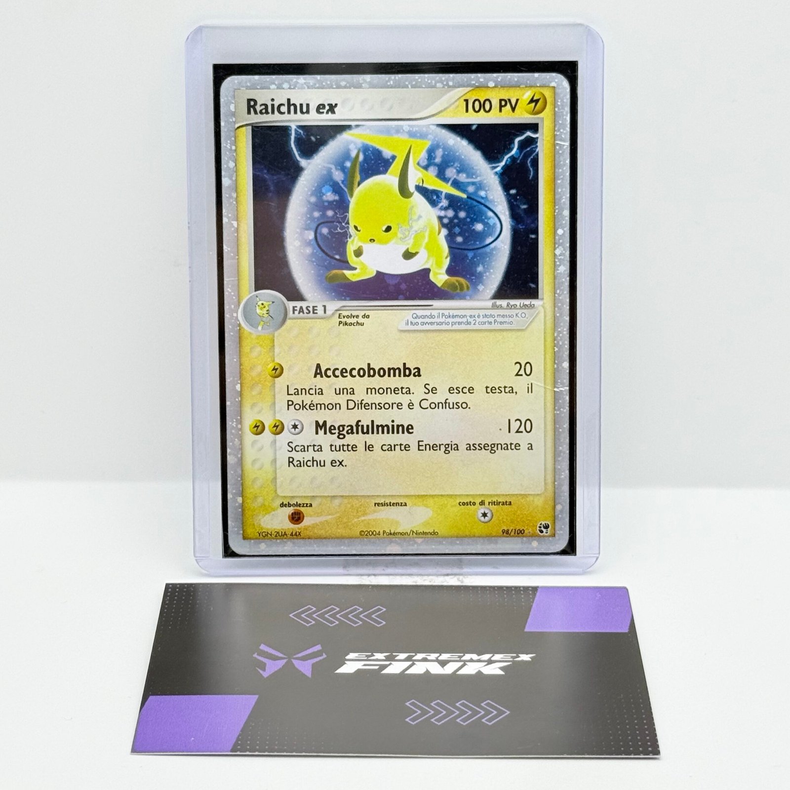 CARTA POKÉMON RAICHU 98/100 - 2004 - EX TEMPESTA DI SABBIA - ITA - PLAYED - POOR