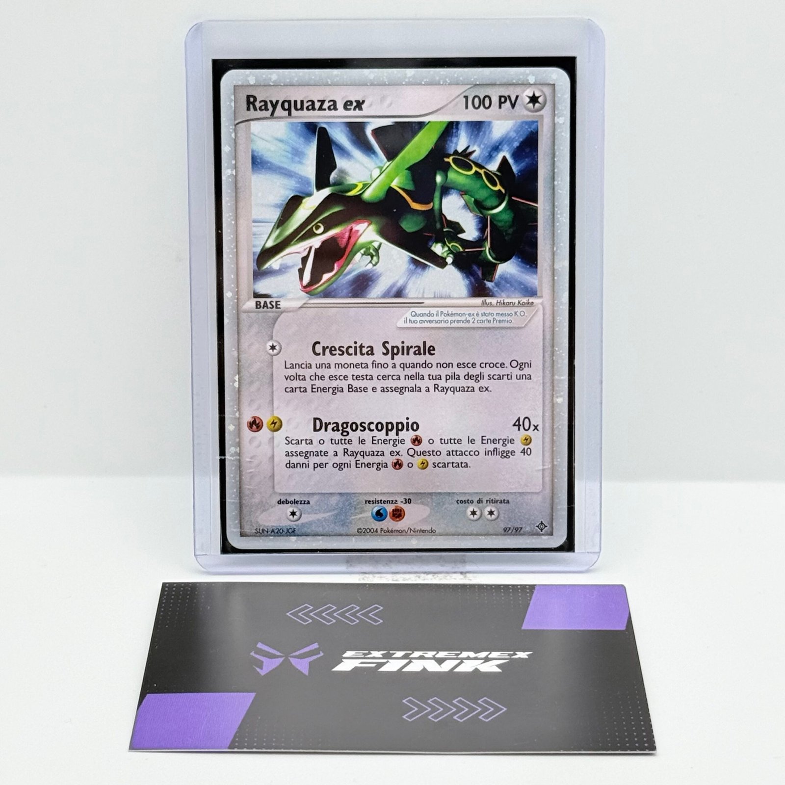 CARTA POKÉMON RAYQUAZA 97/97 - 2004 - EX DRAGO - ITA - GOOD - EXCELLENT