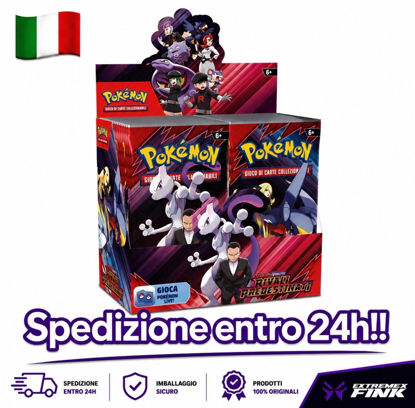 🇮🇹 POKEMON DISPLAY BOX DA 36 RIVALI PREDESTINATI ITA - SEALED - PERFETTO