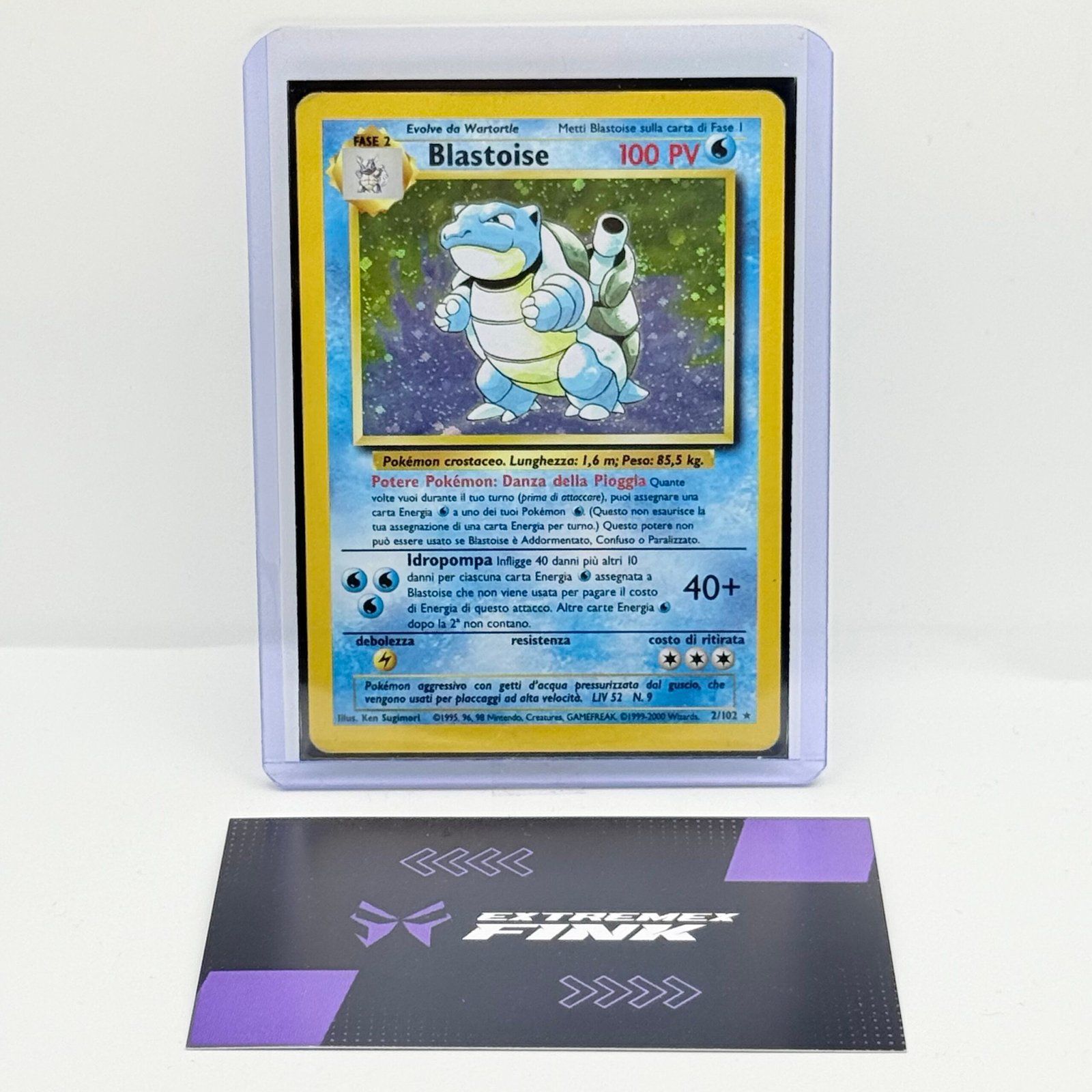 CARTA POKEMON BLASTOISE HOLO 2/102 - ITA - SET BASE - PLAYED - GIOCATA