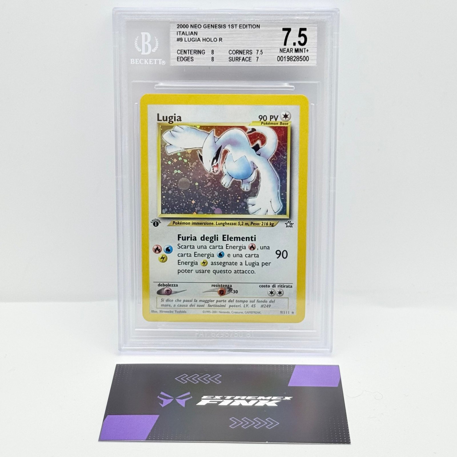 CARTA POKEMON LUGIA HOLO 9/111 - ITA - 1 EDIZIONE - NEO GENESIS BECKETT BGS 7,5