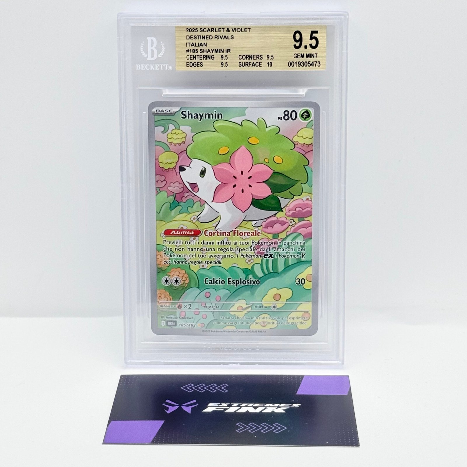 CARTA POKEMON SHAYMIN 185/182 RIVALI PREDESTINATI ITA - BECKETT BGS 9,5
