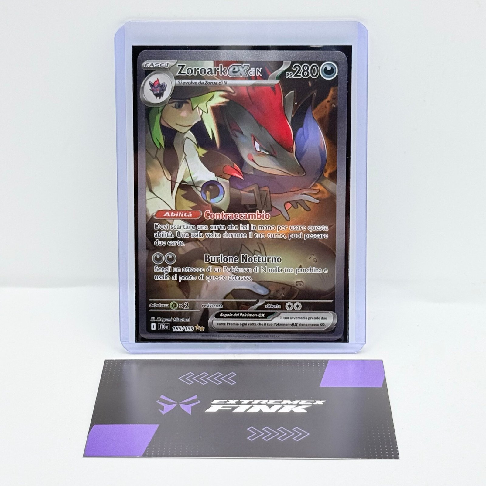 CARTA POKEMON ZOROARK EX DI N 185/159 - ITA - 2025 - AVVENTURE INSIEME - NM