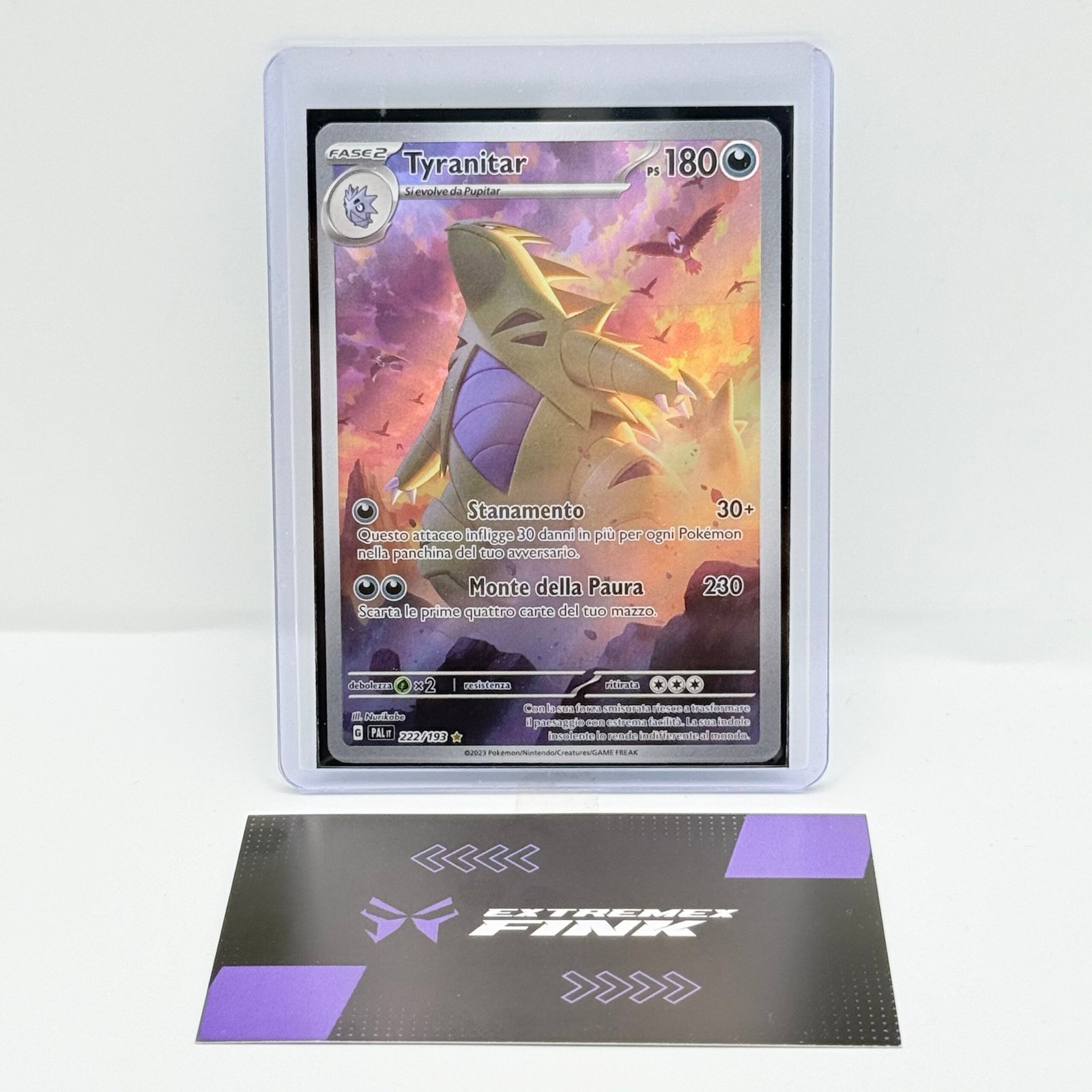 CARTA POKEMON TYRANITAR 222/193 - ITA - EVOLUZIONI A PALDEA - EXCELLENT
