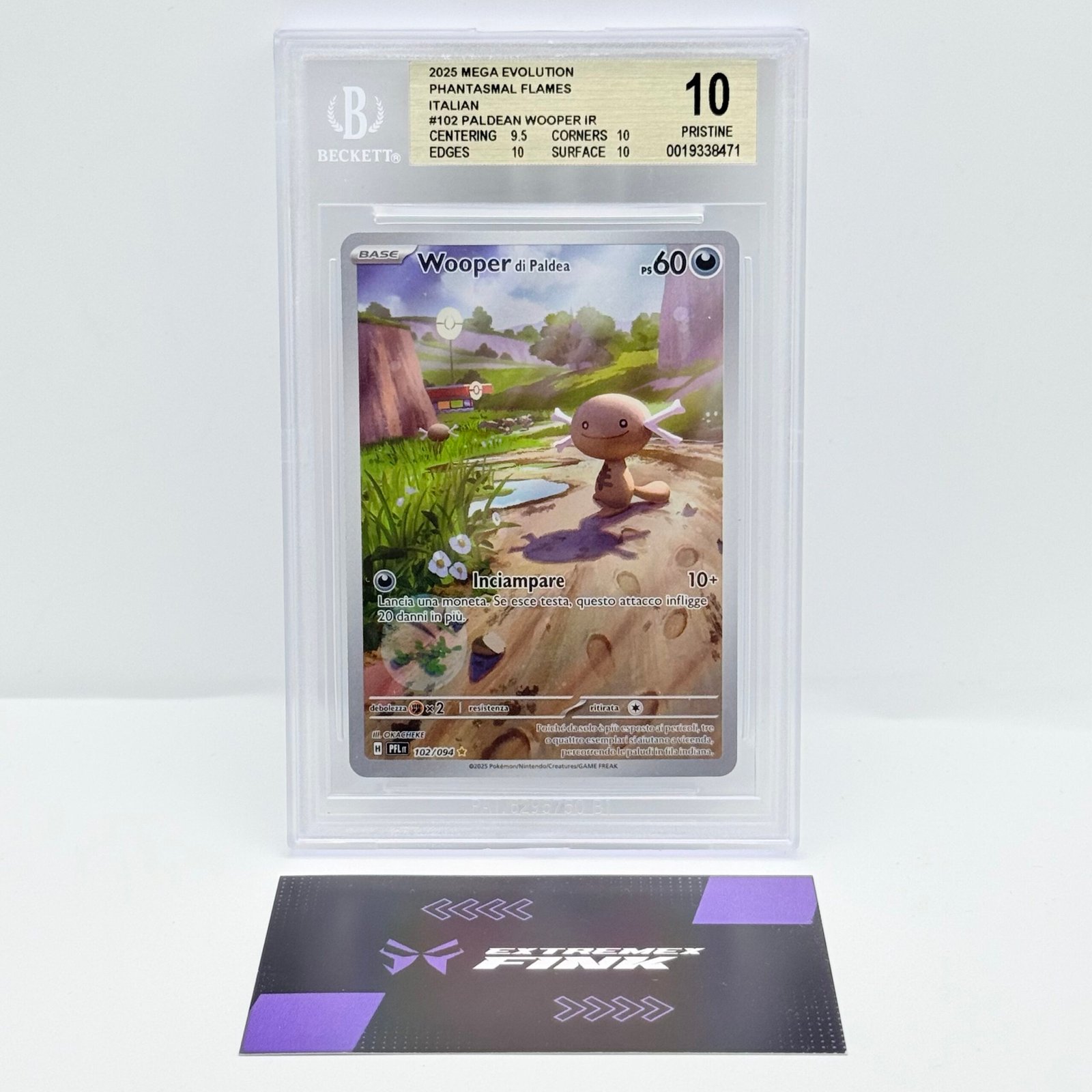 CARTA POKEMON WOOPER DI PALDEA 102/094 ITA FIAMME SPETTRALI - BECKETT BGS 10
