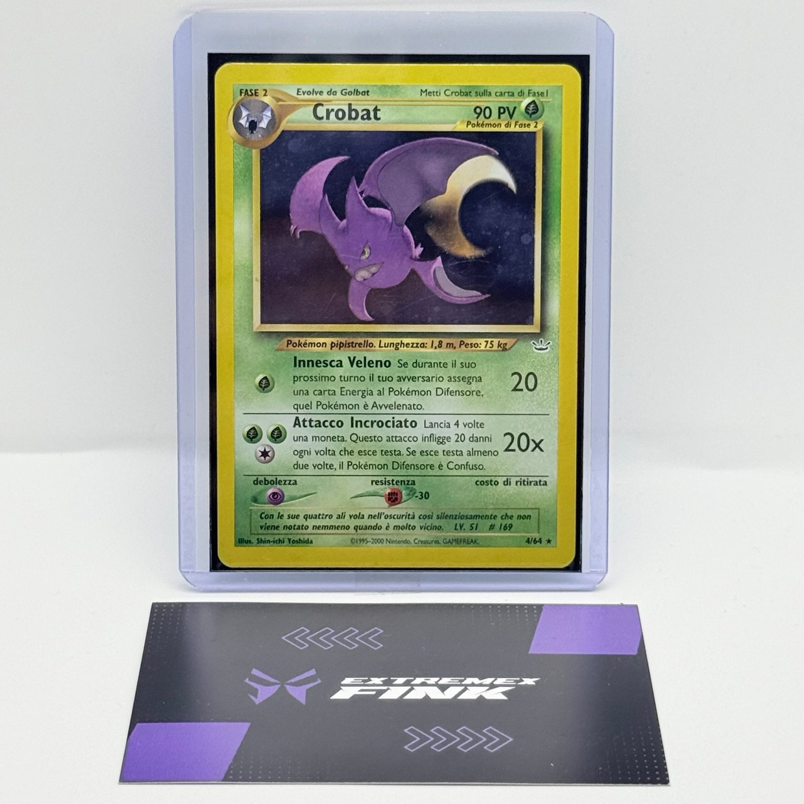 CARTA POKEMON CROBAT HOLO 4/64 - ITA - 2000 - NEO REVELATION - LIGHT PLAYED