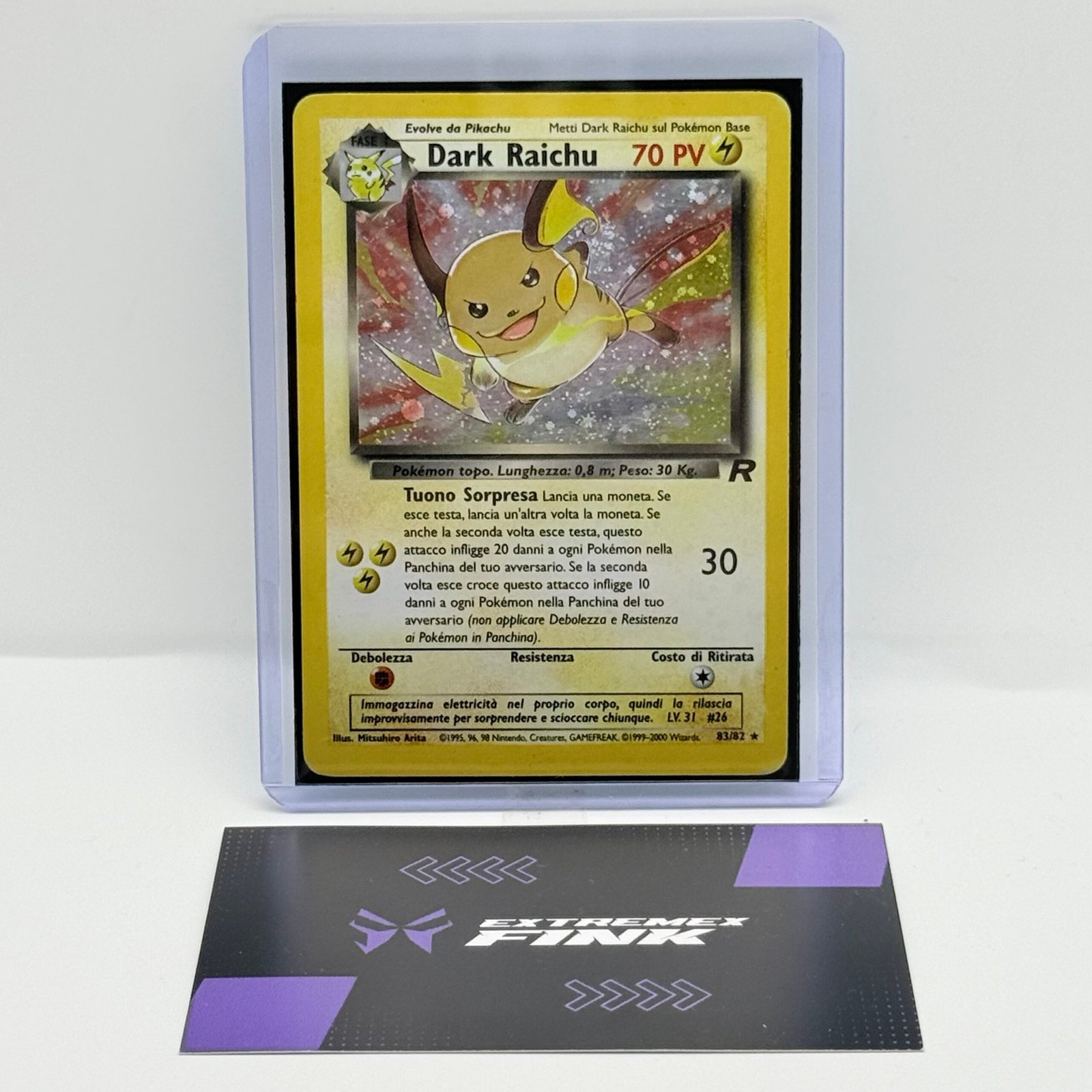 CARTA POKEMON DARK RAICHU HOLO 83/82 - ITA - TEAM ROCKET - POOR / PLAYED