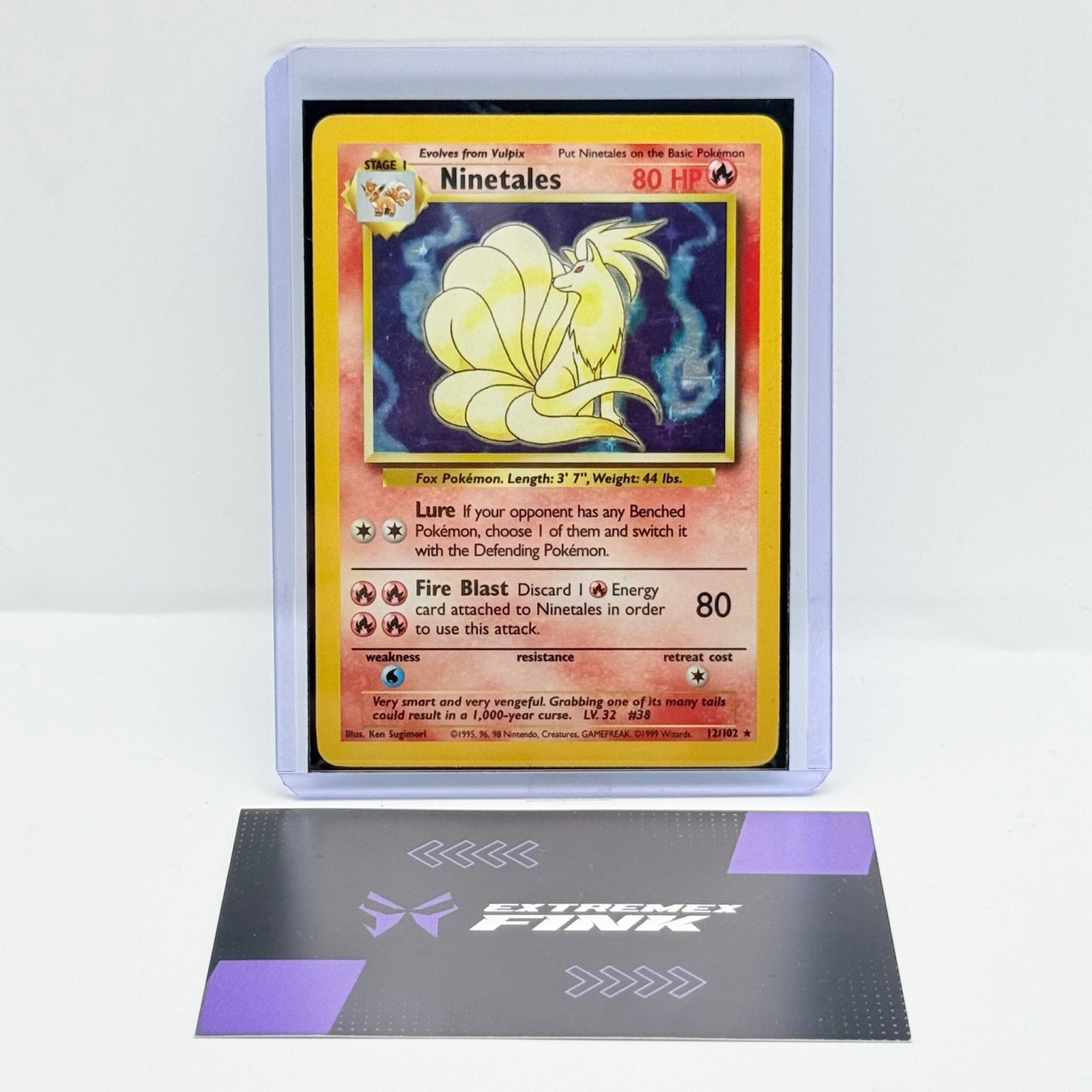CARTA POKEMON NINETALES HOLO 12/102 - ENG - BASE SET - GOOD