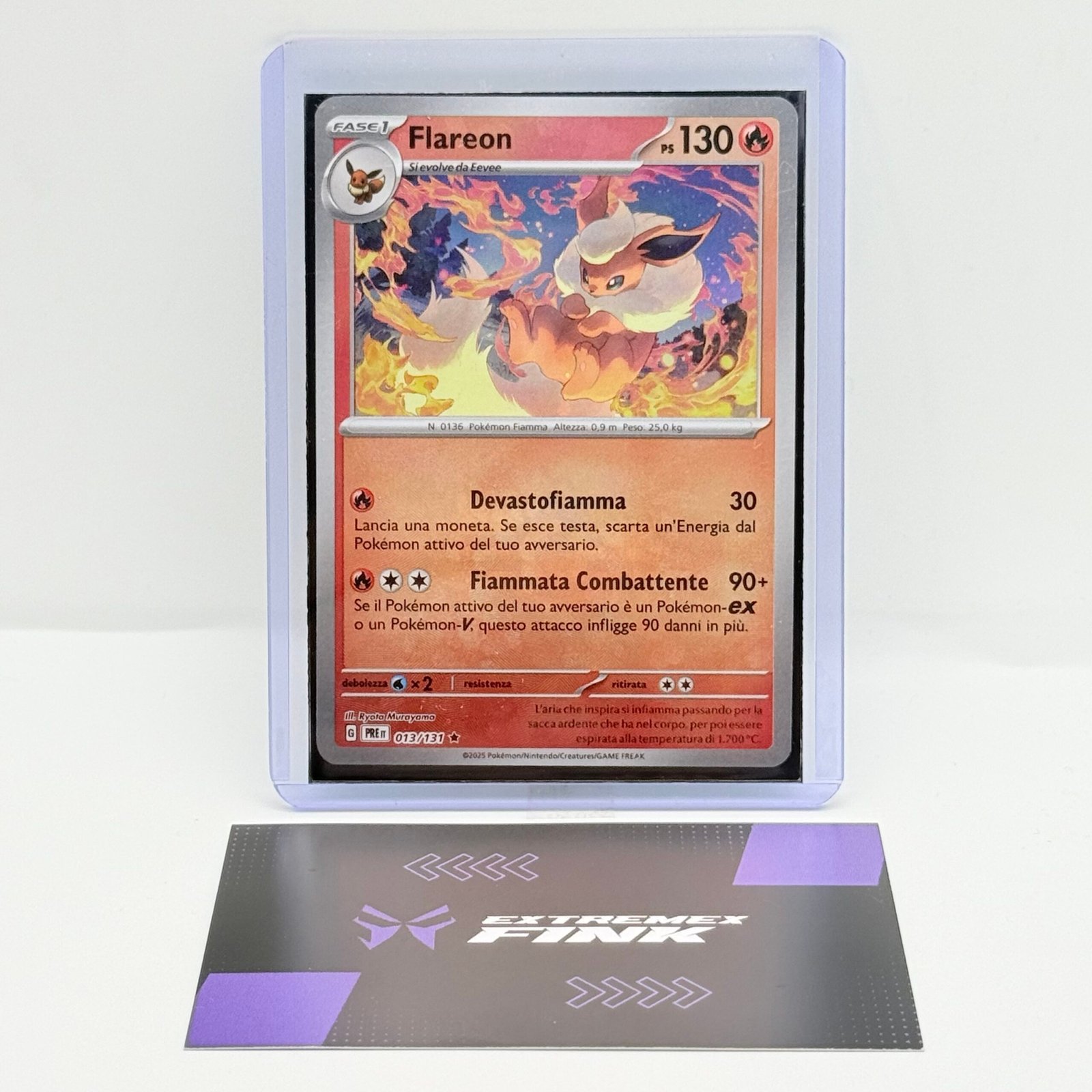 CARTA POKEMON FLAREON 013/131- ITA - MASTERBALL HOLO PRISMATICHE - NEAR MINT