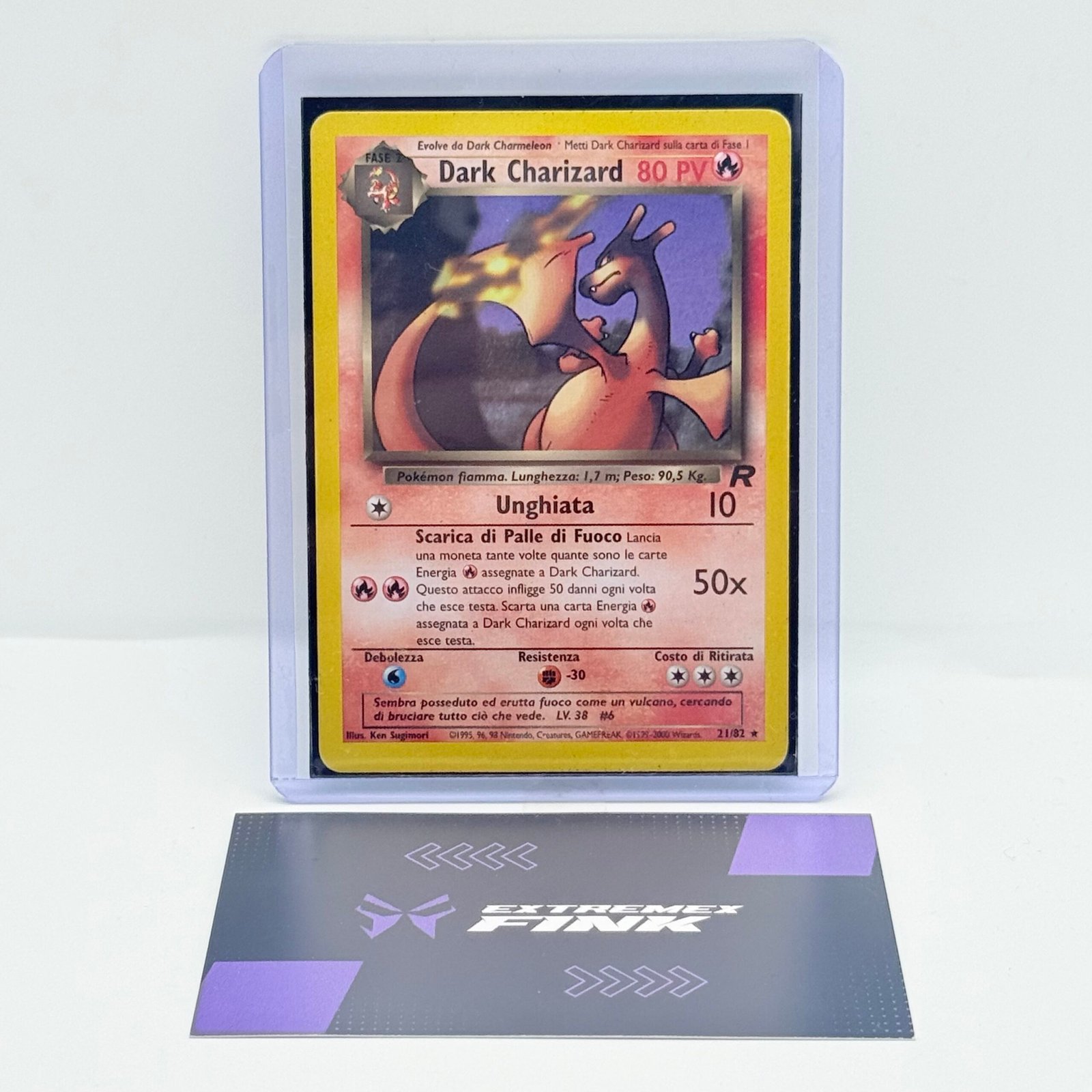 CARTA POKEMON DARK CHARIZARD (NON HOLO) 21/82 - ITA - TEAM ROCKET - LIGHT PLAYED